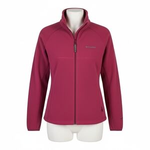 Columbia Women’s XL Full Zip Fleece Jacket Red Berry Lightweight Outdoor Hiking
